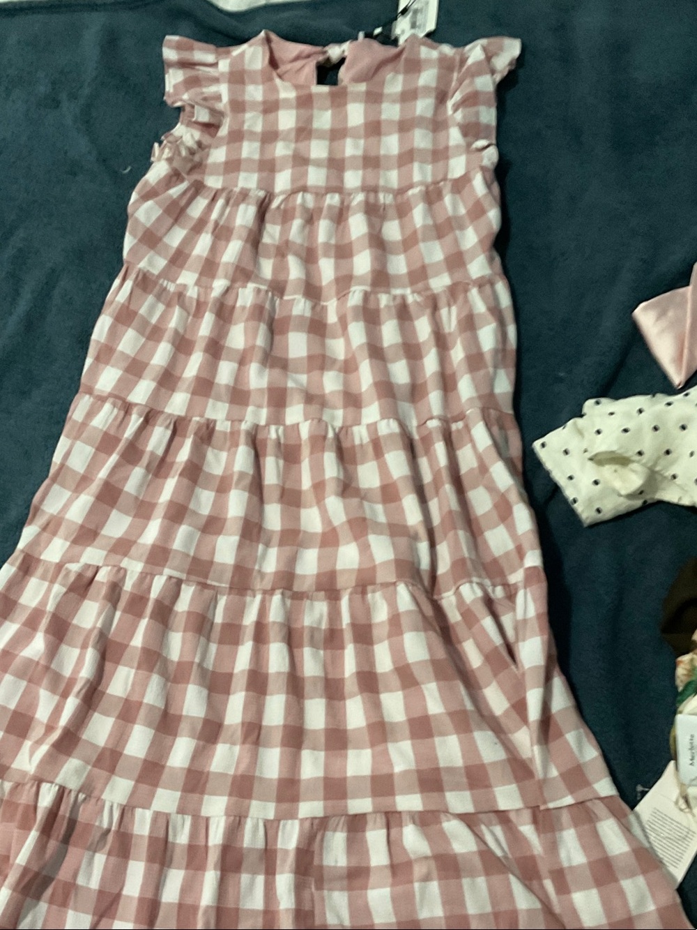 English Factory Pink and White Gingham Maxi Dress